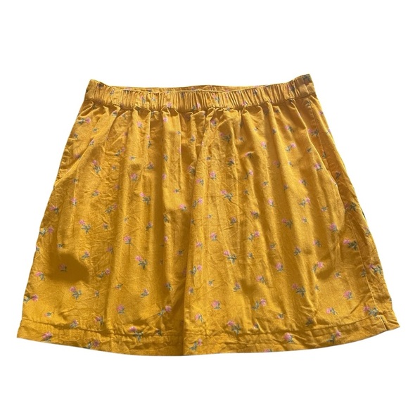 American Eagle Outfitters Yellow Floral Mini Skirt Size:L - Picture 3 of 6